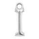 DQ metal charm Letter I Antique silver